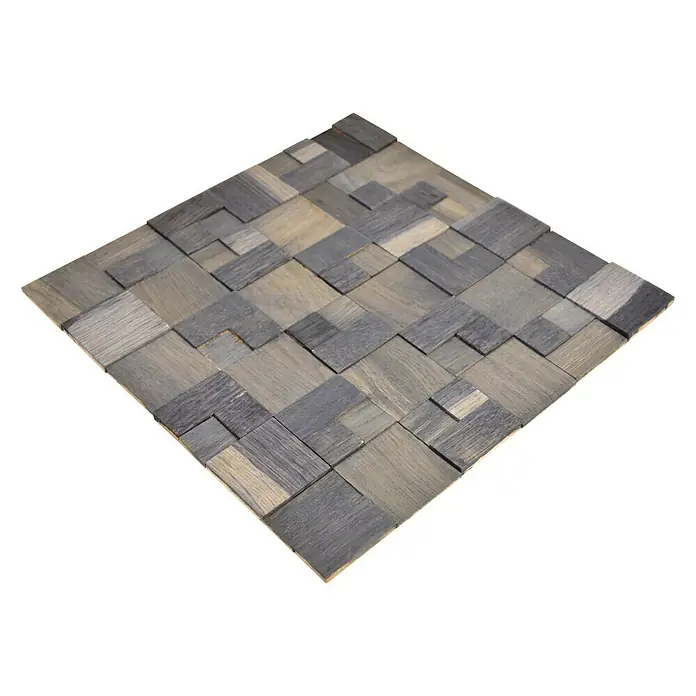 Selbstklebemosaik Wood SWM MC11B - 30 x 30 cm, Holz, Grau - Ansicht von oben