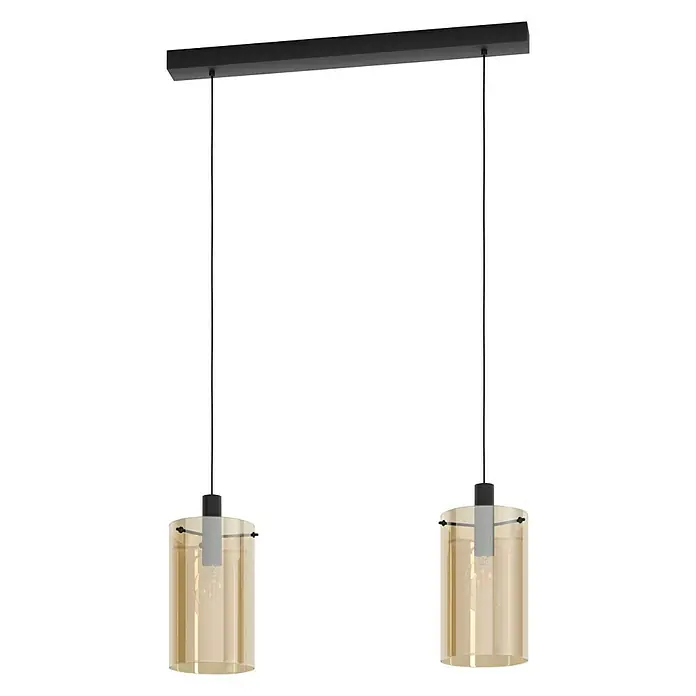 Eglo Polverara Lámpara colgante - 80 W, L x An x Al: 75 x 18 x 150 cm, Ámbar , E27 - Vista frontal