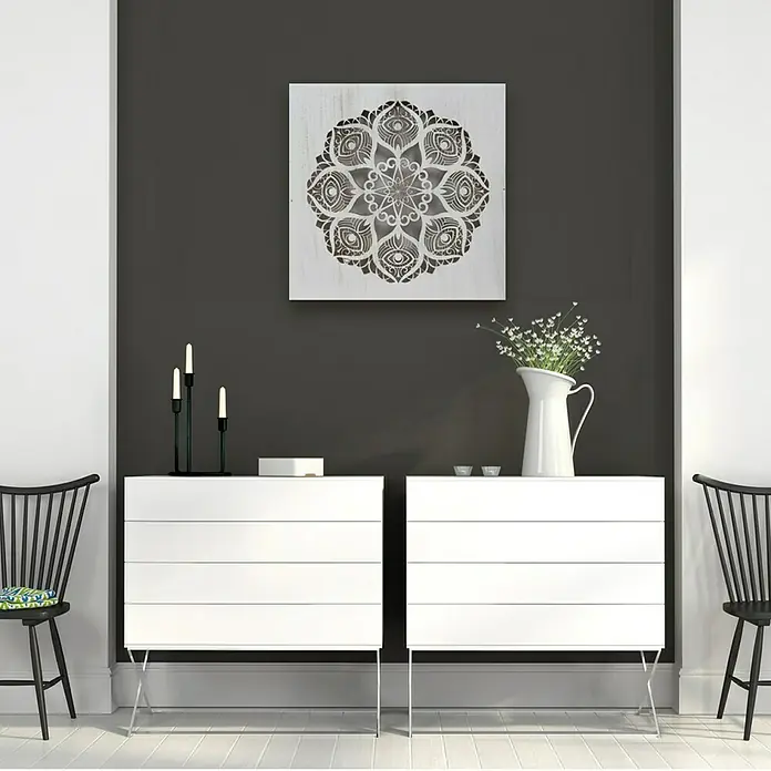 Cuadro de madera Mándala 125 - Mosaico, An x Al: 50 x 50 cm
