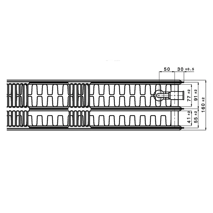 Universal-Flachheizkörper - B x H: 120 x 90 cm, 6-fach, Typ: 3K-33, 4.039 W