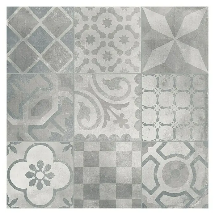 Terrassenplatte Neapel - 50 x 50 x 4 cm, Grau, Beton - Vorderansicht