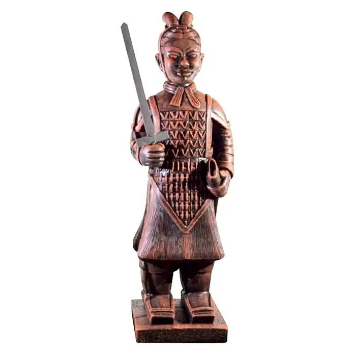 Figura decorativa Guerrero chino con espada - Piedra artificial
