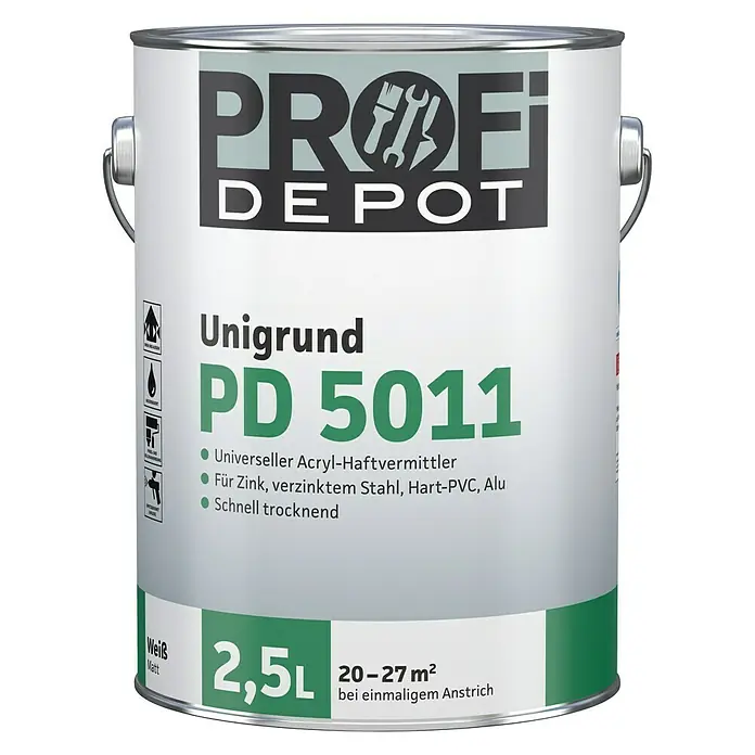 Profi Depot PD Grundierung Unigrund PD 5011 - Weiß, 2,5 l - Vorderansicht