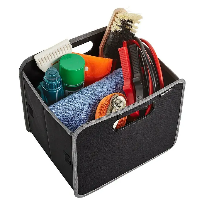 Meyliving Faltbox S - L x B x H: 27,5 x 26,5 x 32 cm, Schwarz - Vorderansicht