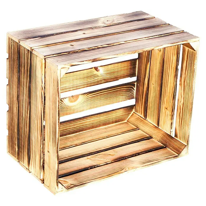 Holzregal - B x H: 40 x 30 cm, Holz, Braun - Linke Seitenansicht