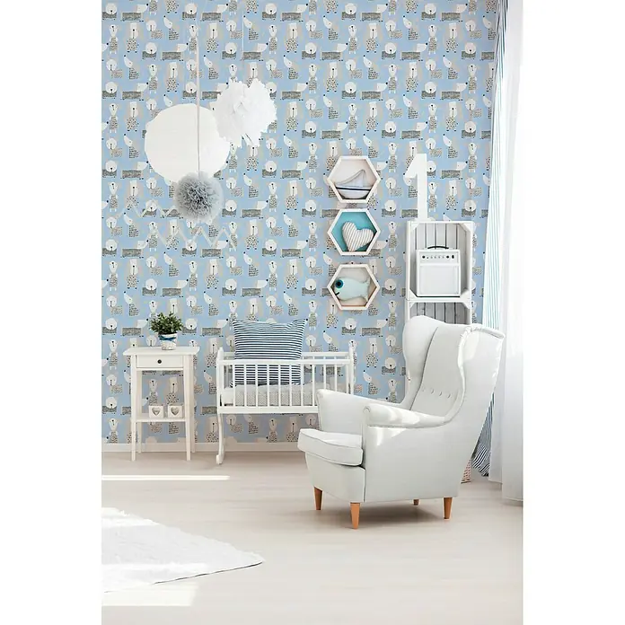 AS Creation Boys And Girls 6 Papiertapete Hündchen - Blau, Motiv, 10,05 x 0,53 m - Stimmungsaufnahme