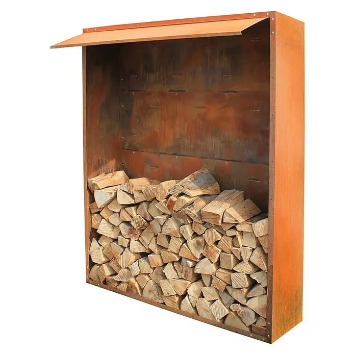 Palatino Exlusive Line Rückwand Woodpecker - 150 x 180 cm, Passend für: Palatino Exclusive Line Brennholzregal Woodpecker - Rechte Seitenansicht
