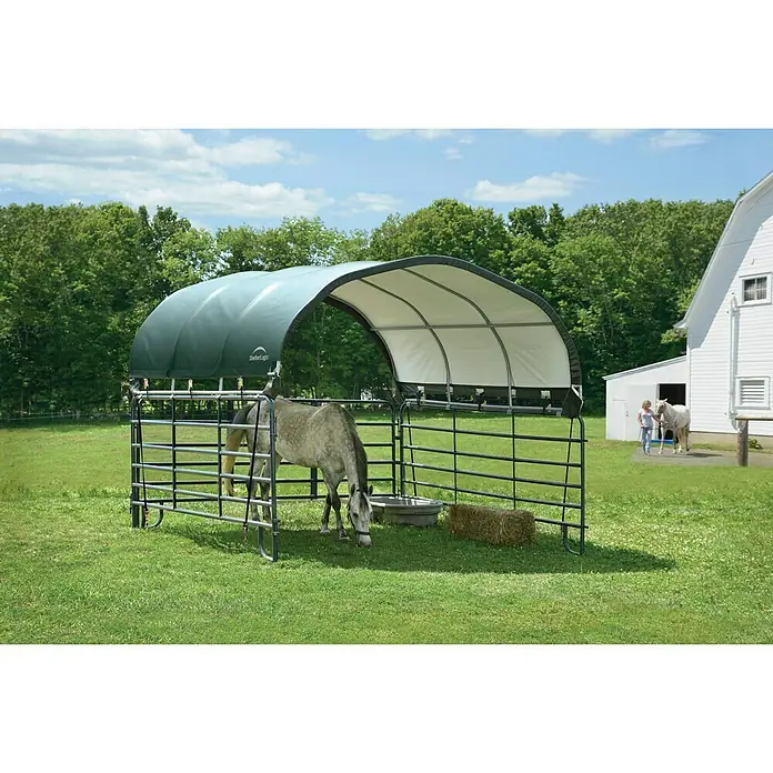 ShelterLogic Weidezelt - 370 x 370 x 160 cm, Stahl - Linke Seitenansicht