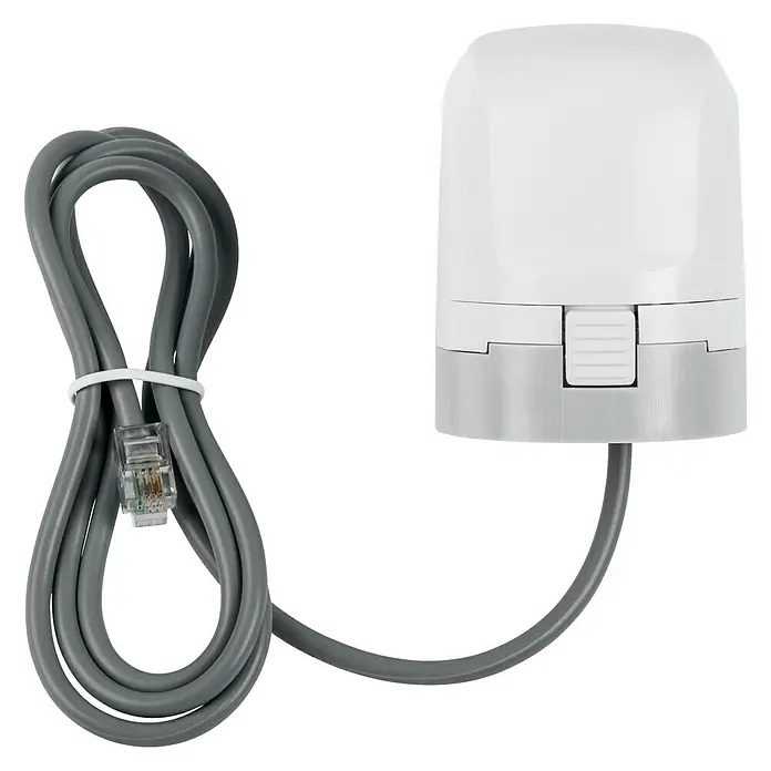 Homematic IP Thermo-Kleinventilantrieb HmIP-VDMOT - 4,4 x 5 x 5,4 cm, Grau, M30 x 1,5 mm - Rechte Seitenansicht