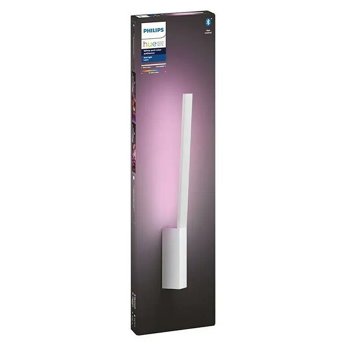 Philips Hue LED-Wandleuchte Liane - 12 W, L x B x H: 3,1 x 10,7 x 55,8 mm, Weiß, RGB - Linke Seitenansicht