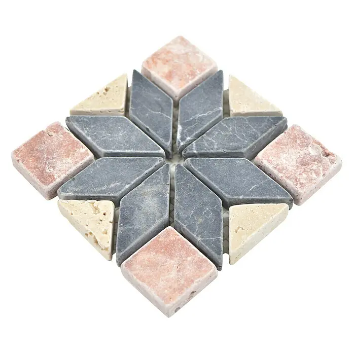 Antikmarmor Dekorfliese Star B3 XND 13013 - 10 x 10 cm, Nero, Matt - Detailaufnahme