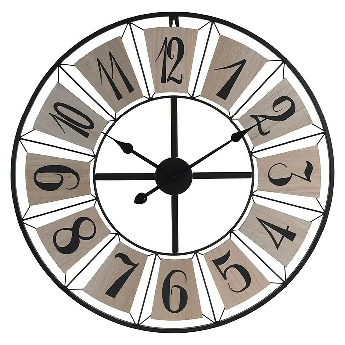 Reloj de pared redondo Brown - Marrón/Negro, Diámetro: 70 cm
