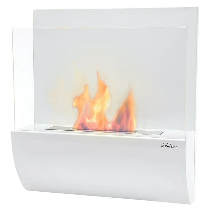 Purline Chimenea de bioetanol Eos - L x An x Al: 17 x 45 x 50 cm, Blanco
