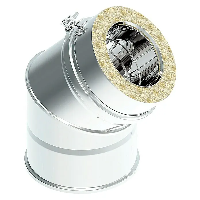 Codo para tubos de doble pared - Diámetro: 80 mm, Ángulo del arco: 45 °