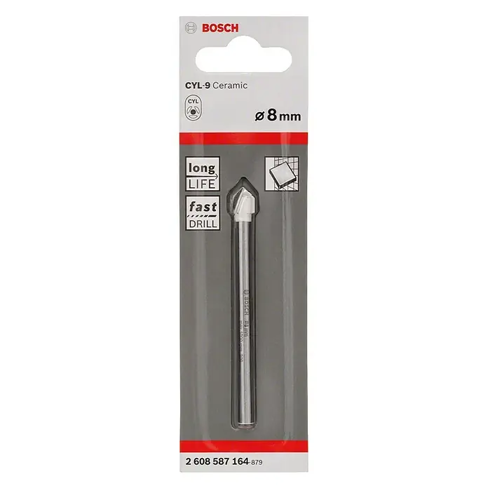 Bosch Fliesenbohrer CYL-9 - Durchmesser: 8 mm, Länge: 80 mm - Vorderansicht