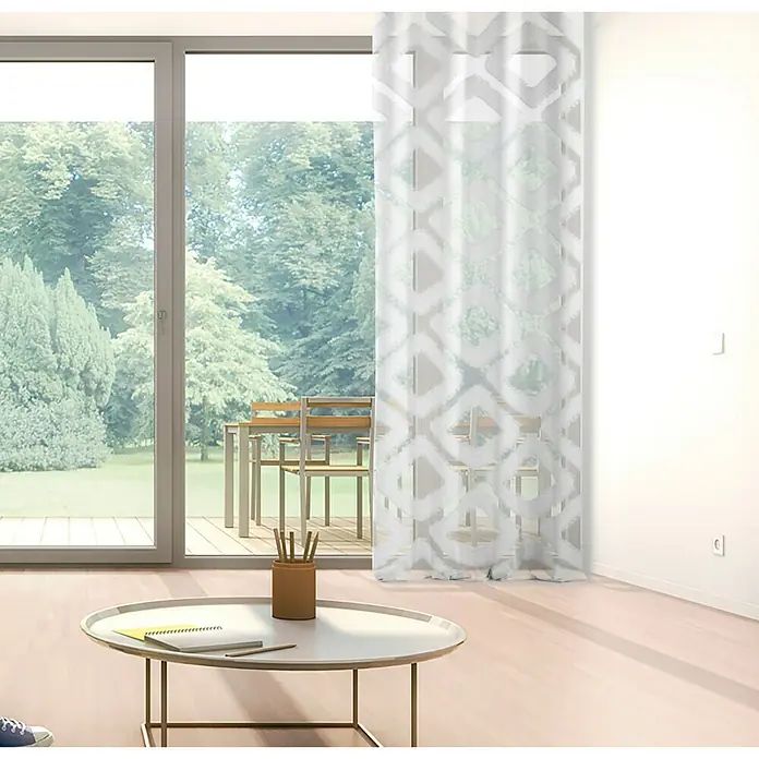 Visillo para ventana Giacarta - 140 x 280 cm, 100% poliéster, Natural