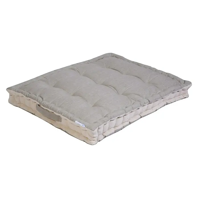 Cojín para asiento - 80 x 60 x 10 cm, Beige, 100% algodón