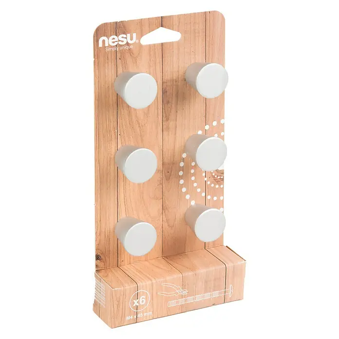 Nesu Set de pomos para muebles 34714 6 uds. - 6 pzs., Ø x Al: 25 x 25 mm, Acero