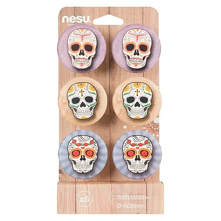 Nesu  Set de pomos para muebles Calaveras 6 uds.