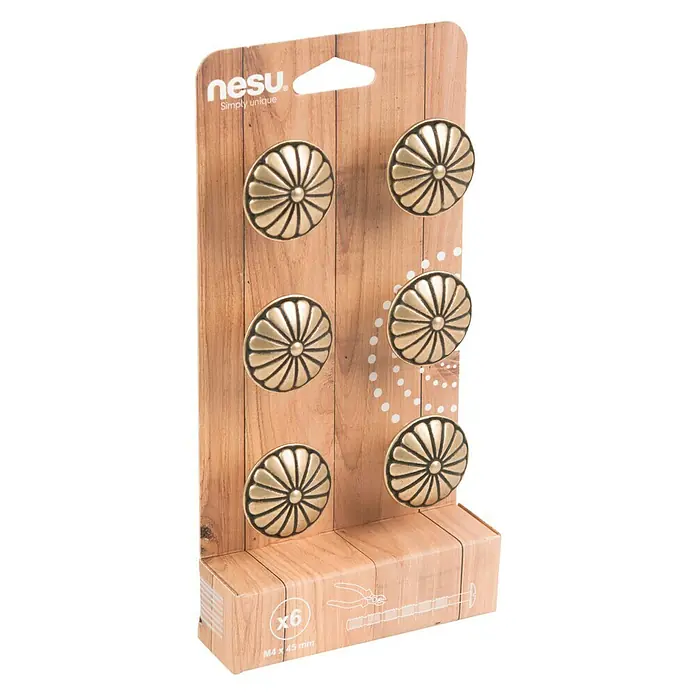 Nesu Set de pomos para muebles 213818 6 uds. - 6 pzs., Ø x Al: 35 x 26 mm, Acero