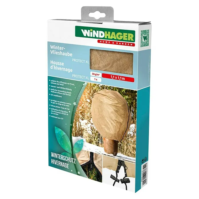Windhager Haubenvlies Protect - B x H: 1,1 x 1,1 m, Beige, 50 g/m²