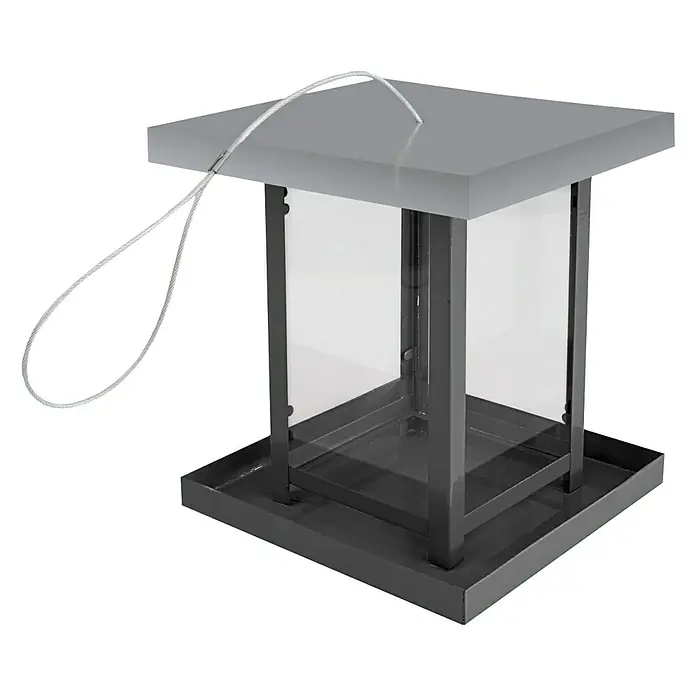 Windhager Futtersilo View - L x B x H: 16 x 16 x 17,5 cm, Schwarz/Silber, Metall