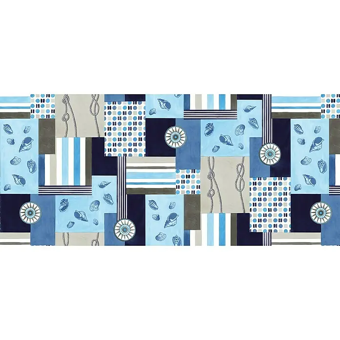 D-c-fix Bergamo Tafelkleed, per meter Miramar - Breedte: 138 cm, Blauw - Vooraanzicht