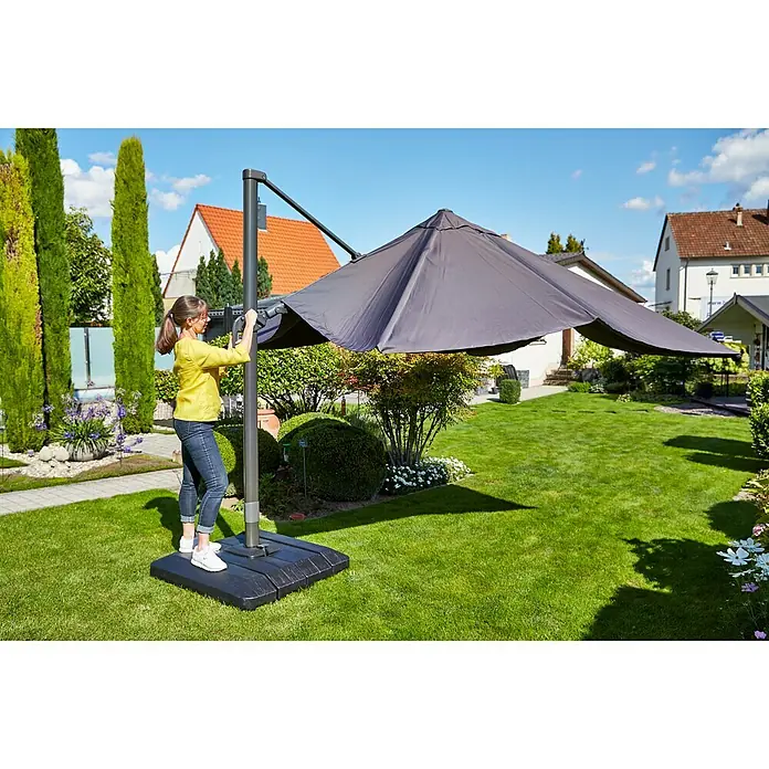 Sunfun Ampelschirm Capri - Anthrazit, 300 x 350 cm