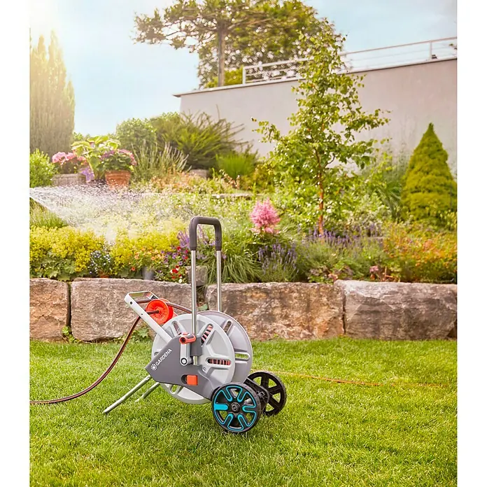Gardena Metall-Schlauchwagen-Set Aquaroll M Easy - Kunststoff/Metall, Schlauchlänge: 25 m