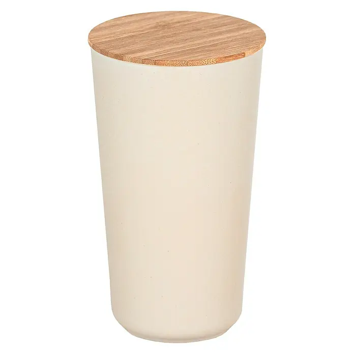 Wenko Bote de cocina Bondy 0,95 l - L x An x Al: 10,5 x 10,5 x 18,5 cm, Bambú, Beige