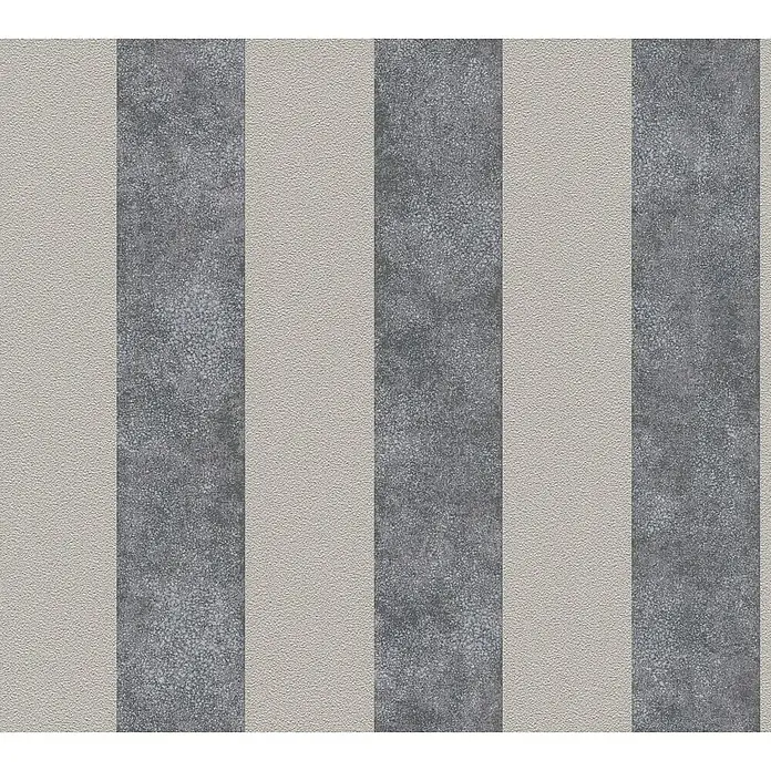AS Creation Trendwall Vliestapete Streifen - Grau/Silber, Streifen, 10,05 x 0,53 m - Detailaufnahme