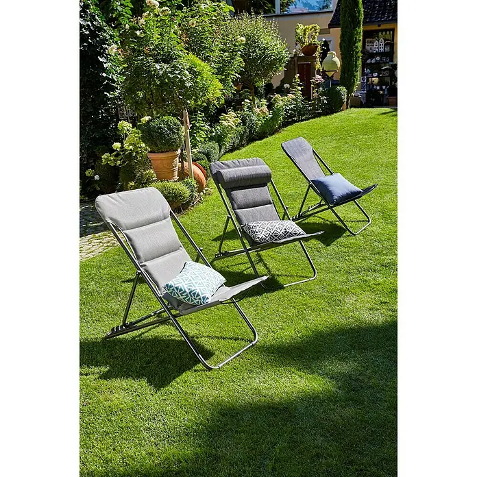 Sunfun Garten-Liegestuhl - Breite: 60 cm, Textilen, Schwarz