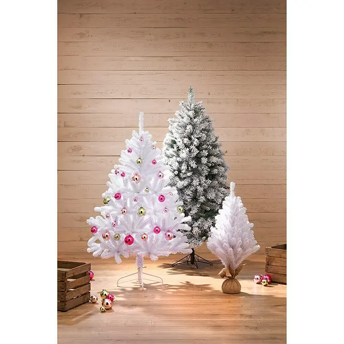 Árbol de Navidad artificial Canmore blanco - Altura: 155 cm, Blanco