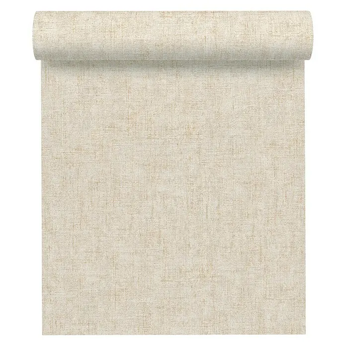 AS Creation Greenery Vliestapete Borneo - Beige/Creme, Uni, 10,05 x 0,53 m - Vorderansicht
