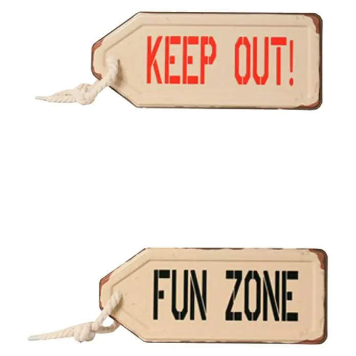 Placa metálica Reversible - Keep out, 27 x 11,5 cm
