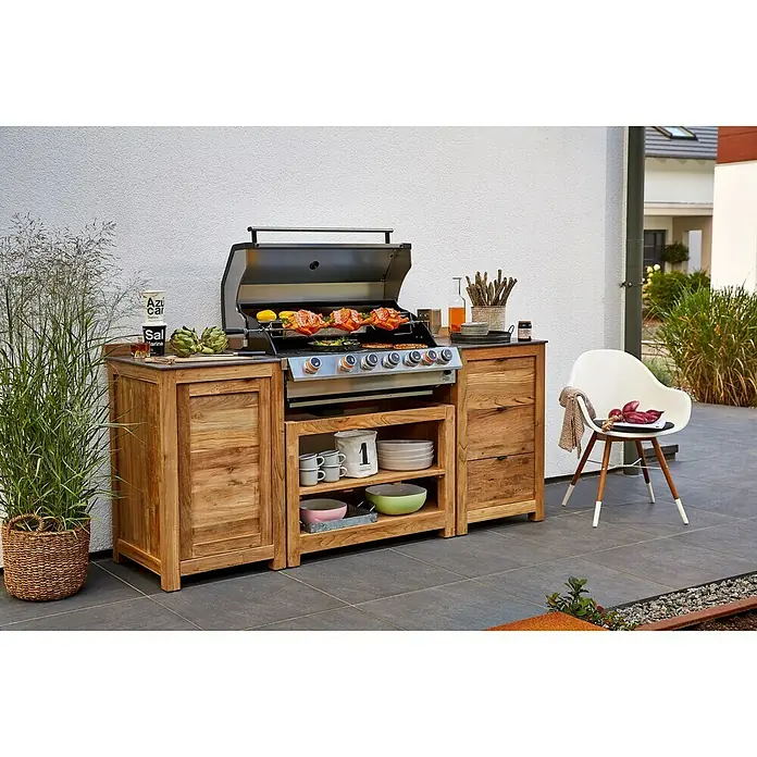 Sunfun Grillkeukenmodule - Met lade, l x b x h: 63 x 58 x 92 cm, Hout