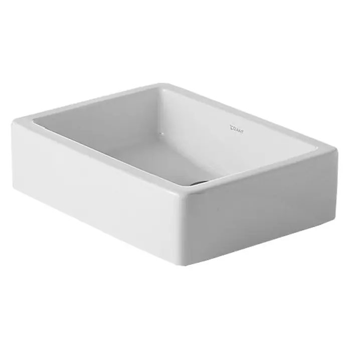 Duravit Vero Aufsatzwaschbecken - 50 x 38 cm, Ohne Spezialglasur, Hahnloch: Ohne, Ohne Überlauf, Weiß - Vorderansicht