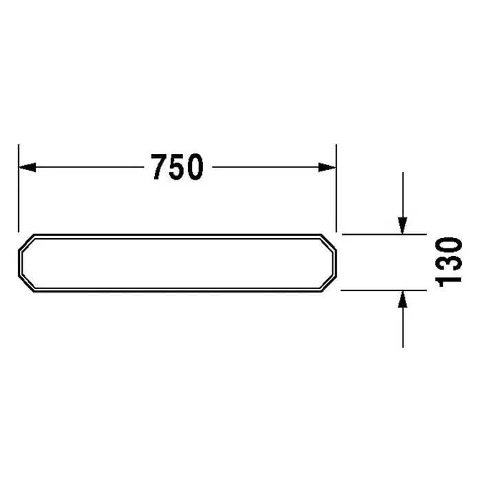 Duravit 1930 Ablage - Breite: 75 cm, Ohne Beschichtung, Keramik, Weiß - Skizze