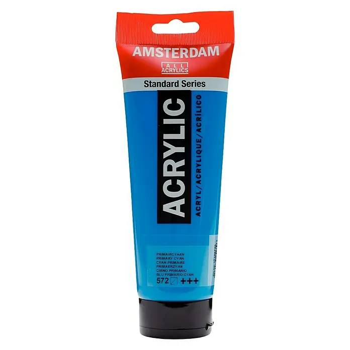 Talens Amsterdam Pintura acrílica Standard - Ciano primario, 250 ml, Tubo, Brillante