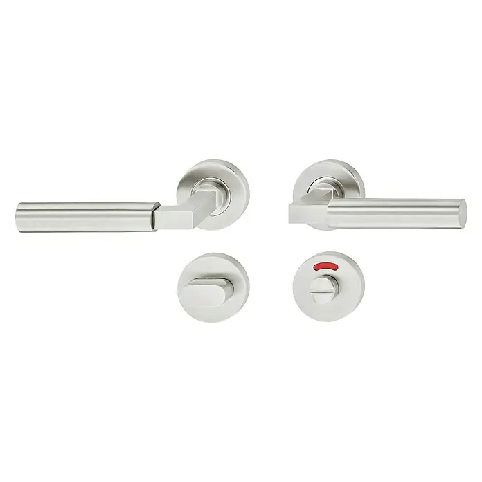 Häfele WC-Türgarnitur Vennia - Durchmesser: 53,5 mm, Schlitzkopf/Olive SK/OL, Edelstahl, Rosette - Vorderansicht