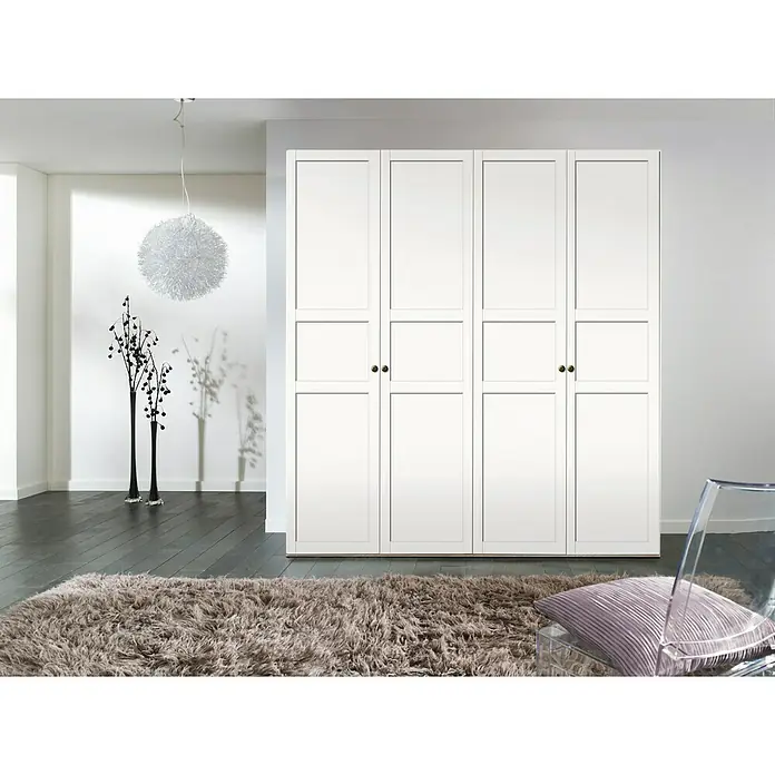Express Möbel Drehtürschrank Brooklyn Landhaus - L x B x H: 58 x 200 x 216 cm, Weiß, Ohne Spiegel - Stimmungsaufnahme