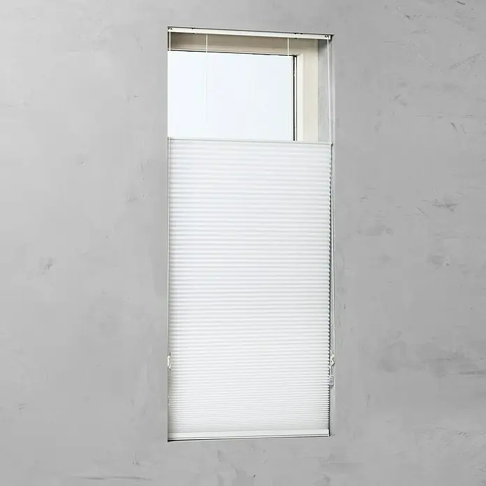 Plissee Tageslicht - B x H: 40 x 130 cm, Weiß - Vorderansicht