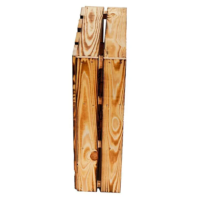 Holzkiste Wilma - B x H: 16 x 40 cm, Holz, Braun - Linke Seitenansicht