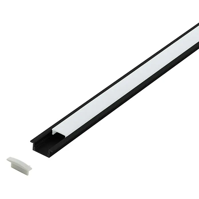 Eglo Profil Recessed Profile 1 - 100 x 2,3 x 0,9 cm, Schwarz, Aluminium - Vorderansicht