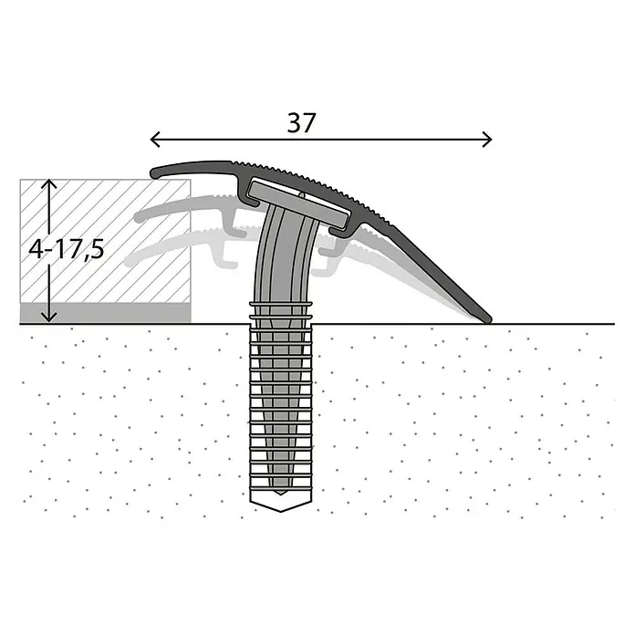 LOGOCLIC Anpassprofil 205 - Buche, 0,9 m x 37 mm, Montageart: Schrauben - Detailaufnahme