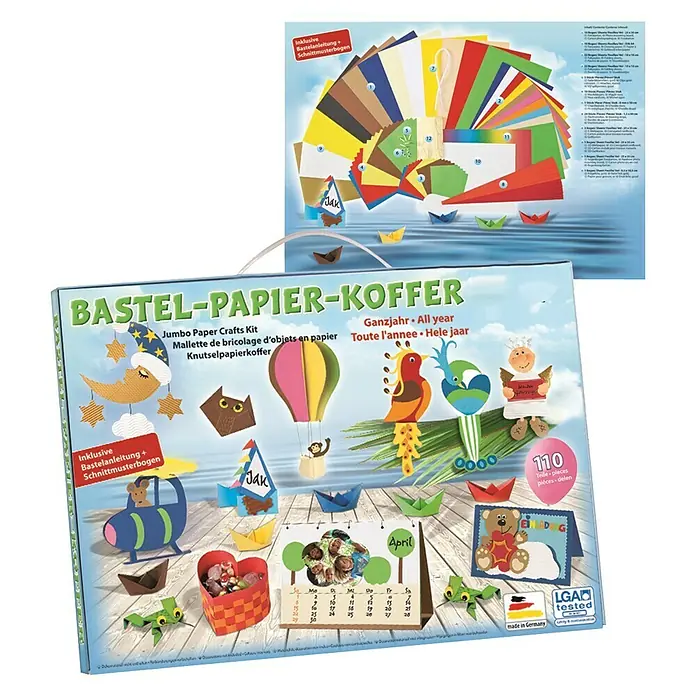 Glorex Bastel-Set Bastel-Papier-Koffer - 110 -tlg. - Vorderansicht