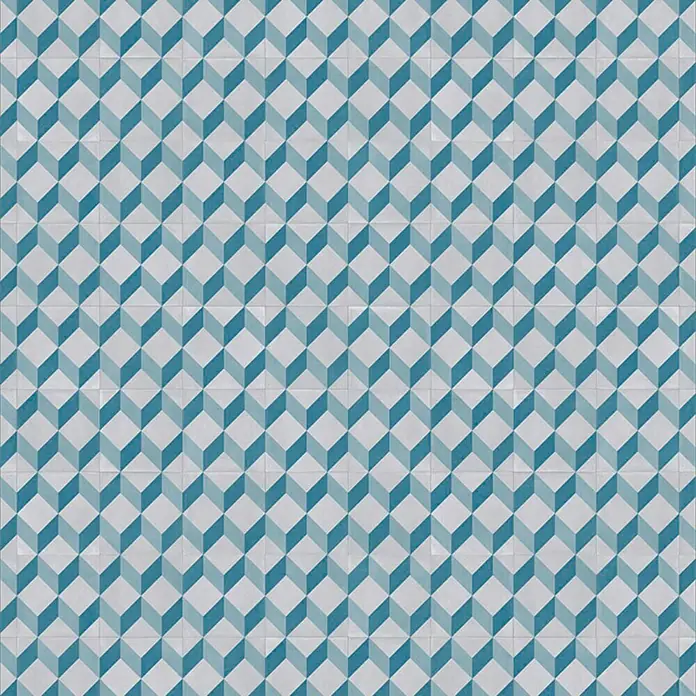 Tarkett Suelo vinílico a metros Exclusive cube tile blue - Ancho: 2 m