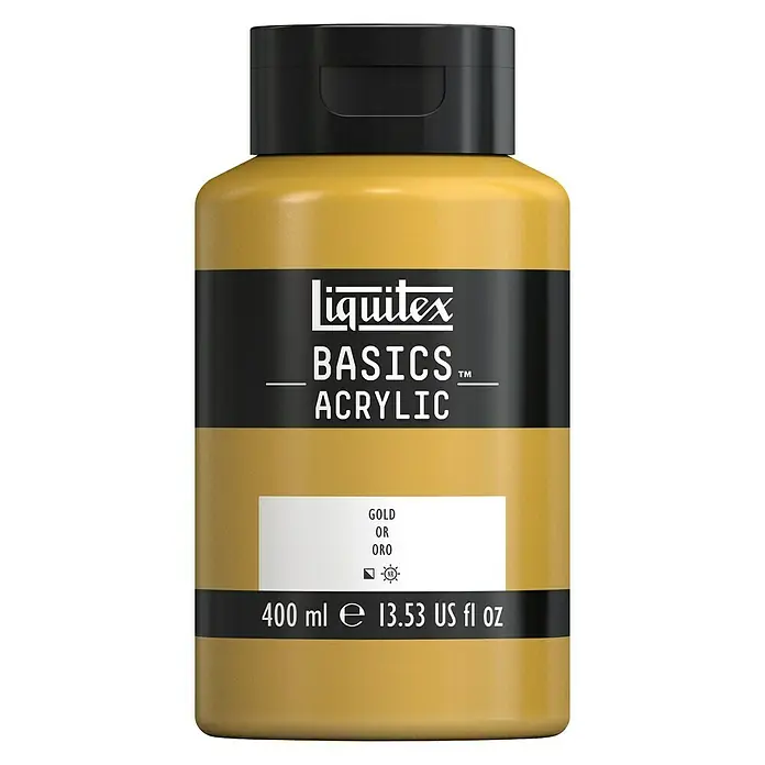 Liquitex Basics Akrilna boja - Boja: Zlatne boje, 400 ml, Boca - Pogled sprijeda