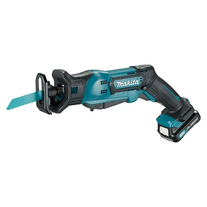 Makita Sierra de sable de batería JR103DSAE - 12 V, Iones de litio, 2 Ah, 2 baterías, Número de carreras marcha en vacío: 0 - 3.300 carreras/min