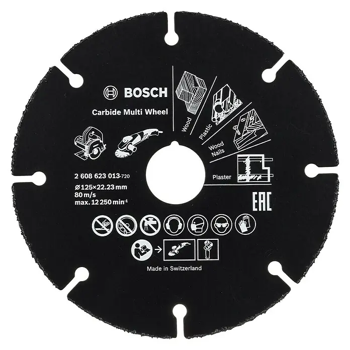 Bosch Karbidna rezna ploča Multiwheel - Promjer rezne ploče: 125 mm, Prikladno za: Cijevi, 1 Kom. - Pogled sprijeda